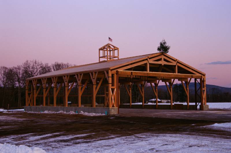 76' x 105' Timber Frame Airplane Hangar