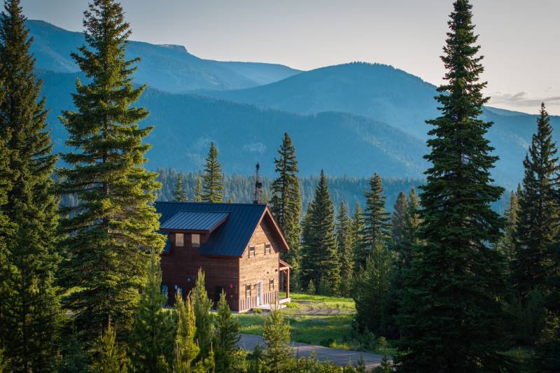 Western barn in the woods with authentic post & beam construction
