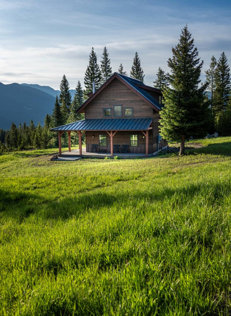 Big Sky timber frame barn in the Montana mountains