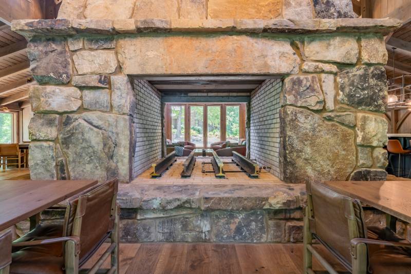 Looking through the fireplace