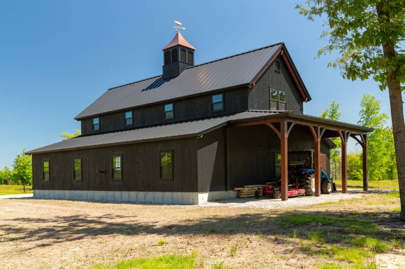 Standing seam metal roof and 60" copper top cupola