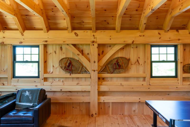 7'4" knee wall height in the Monitor Barn’sloft • post & beam monitor barn