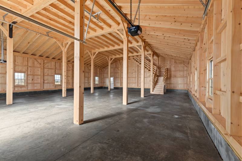 16' First Floor Ceiling Height • Post & Beam Timber Frame Barn
