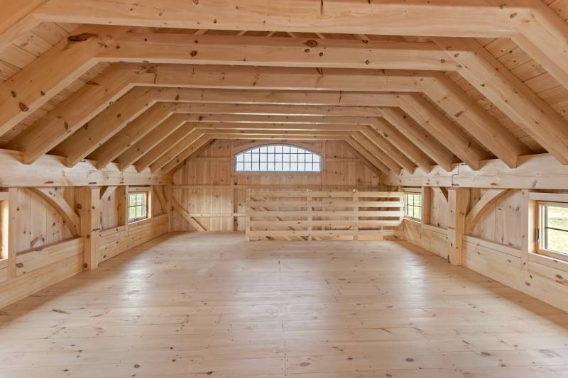 8' Collar Tie Height • Andersen 400 Series Windows • Post & Beam Monitor Barn