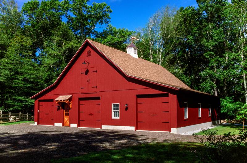 A classic red post & beam barn never goes out of style