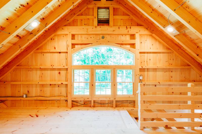 Andersen 400 Series Bow-Top Window • timber frame post & beam carriage barn