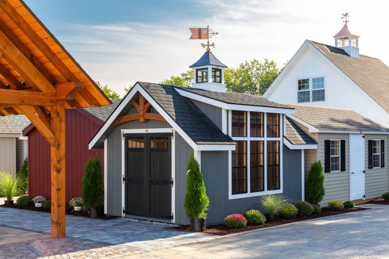 10' x 14' Victorian Cottage with Timber Truss Accent & Modern Dormer