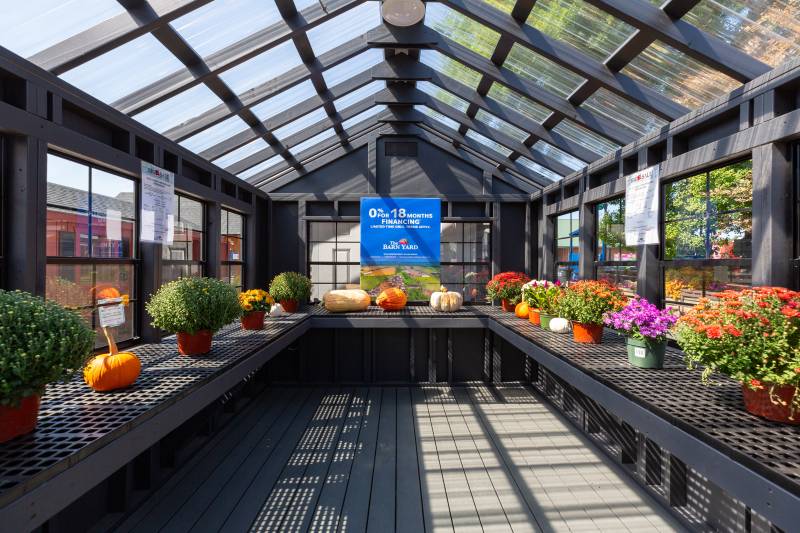 Inside the 10' x 12' New England Greenhouse