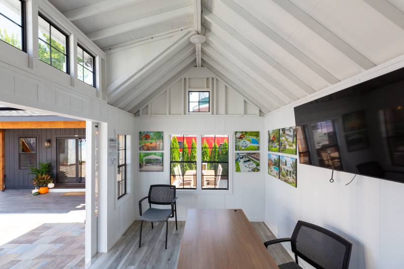 Inside the 10' x 16' Victorian Carriage House