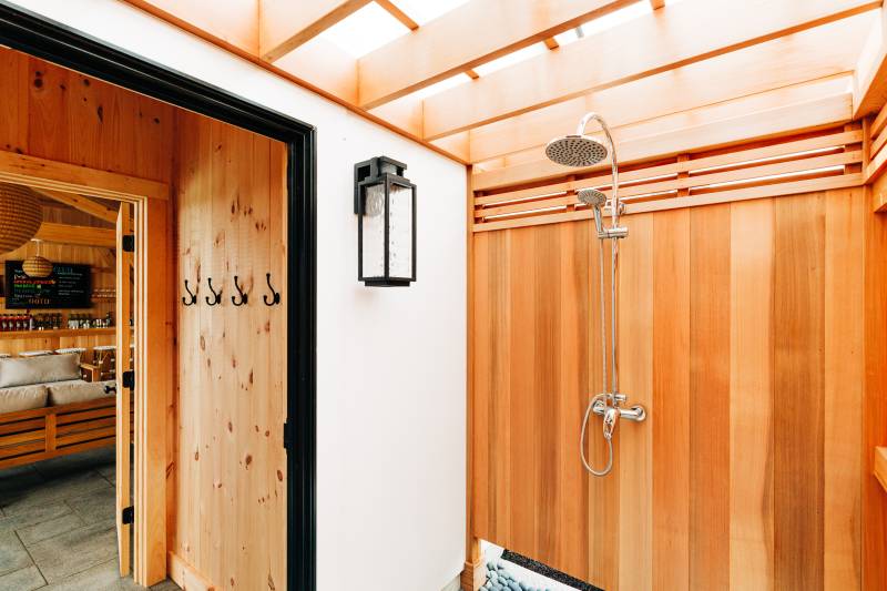 Outdoor Shower • Post & Beam Pool House