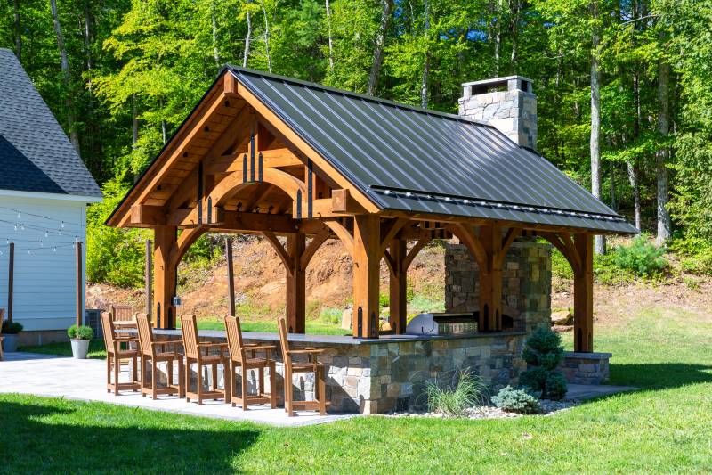 14' x 20' Alpine Timber Frame Pavilion, Tolland, CT