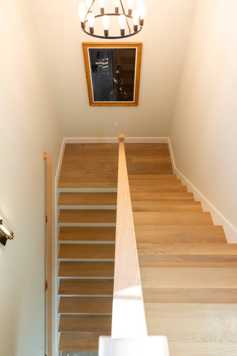 The stairs leading to the second floor loft • ADU accessory dwelling unit