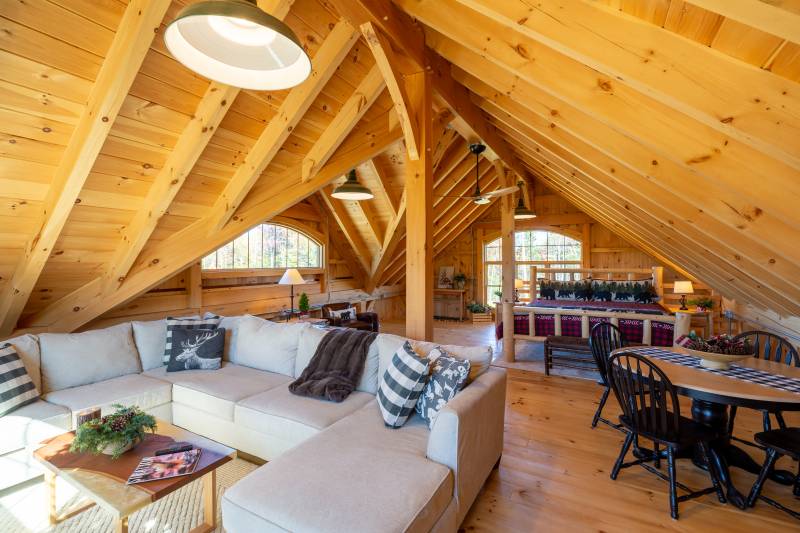 The Carriage Barn’s Second Floor • Timber Frame Barn with Loft