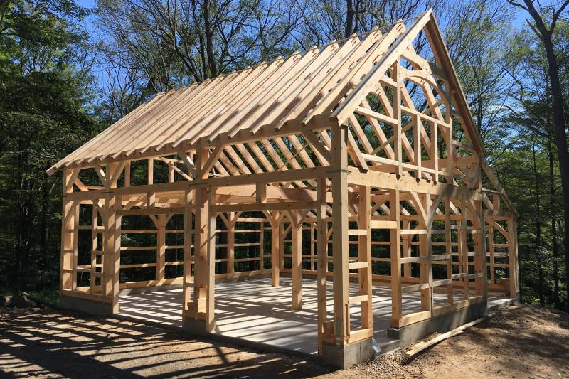 The Completed Frame of a Carriage Barn
