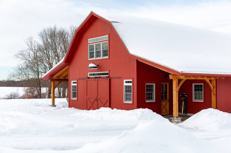 Andersen 400 Series Windows • Family Barn in a snowy environment