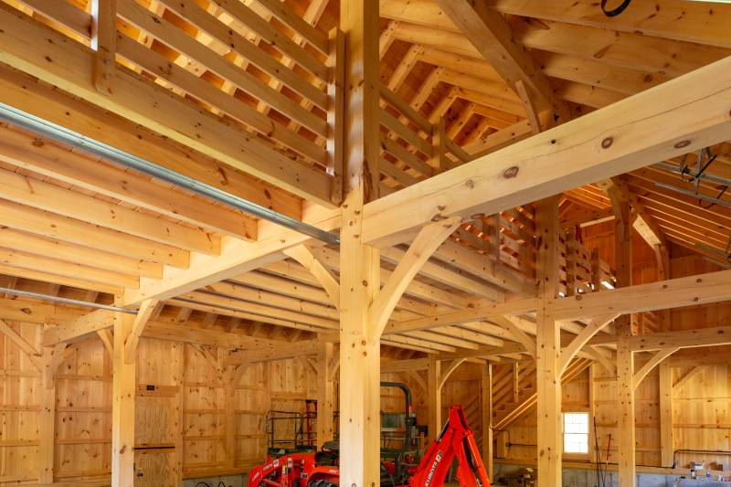 Looking up towards the center aisle loft