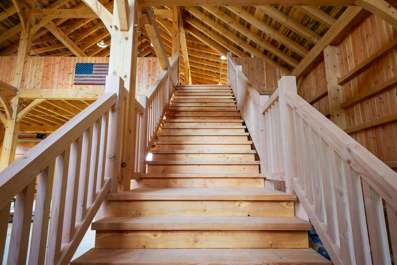 The stairs leading to the loft