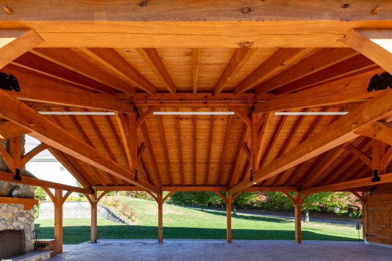 Authentic post & beam construction with mortise & tenon joinery