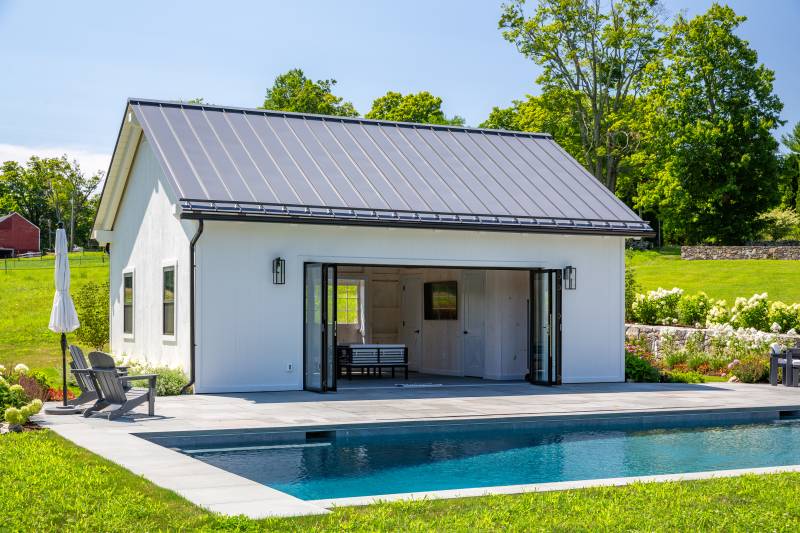 20' x 28' Montauk Timber Frame Pool House, Roxbury, CT