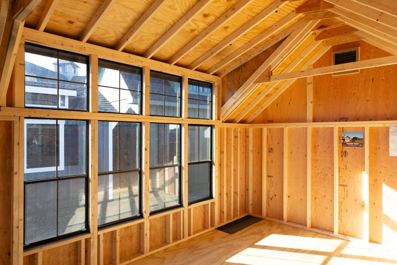 12' x 16' Victorian Cottage with 4-Pane Modern Dormer Interior