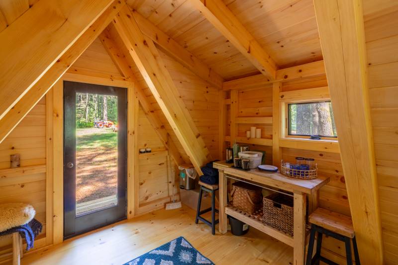 A coffee & tea bar within the 8' shed dormer