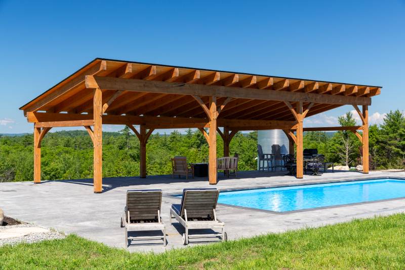 The pavilion provides shade for family and friends