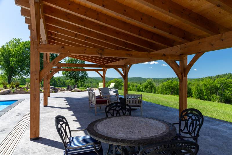 Sit beneath the pavilion and enjoy the view