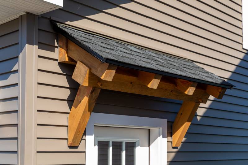 4' Modern Timber Frame Eyebrow Roof