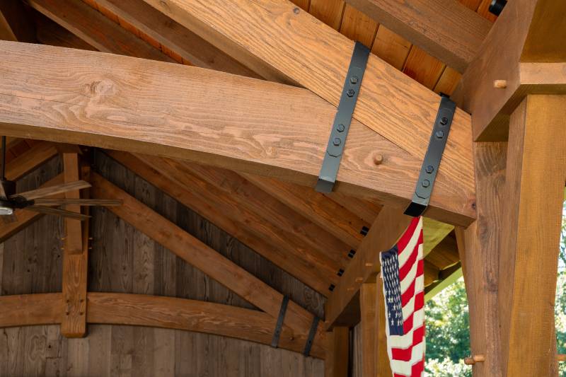 Now using premium Sansin stains on timber frame pavilions