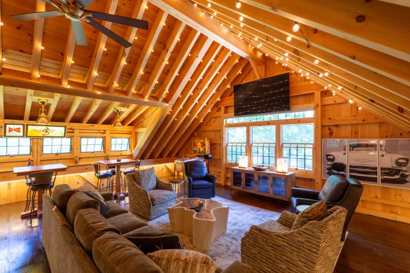 The loft is a great place for entertaining family and friends