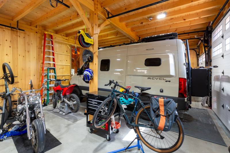 Inside the workshop beneath the loft