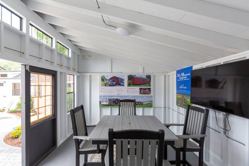Inside the 12' x 16' Classic Studio with Painted Interior and LuxGuard Flooring