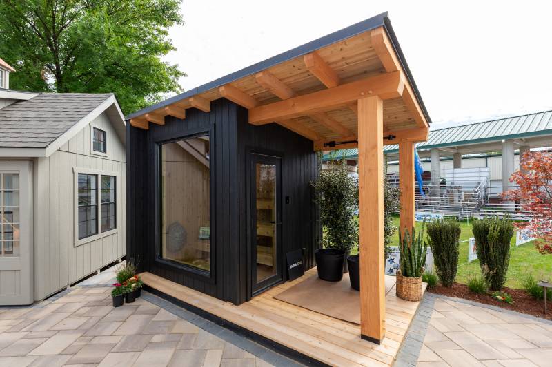 Sauna Sons Timber Frame Sauna, with timbers by The Barn Yard