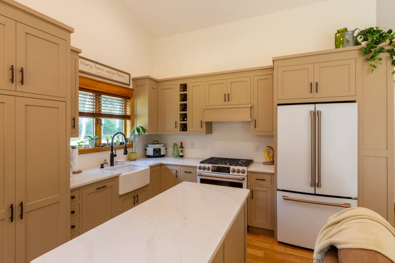 The natural colors in the kitchen bring warmth the ADU’s interior