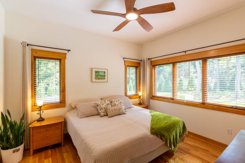 The bedroom within the Asheville ADU