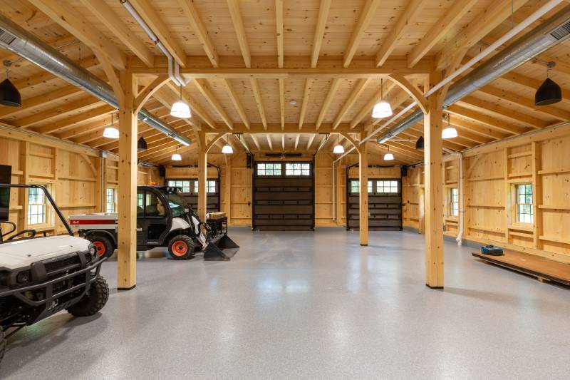 The main barn and enclosed lean-tos maximize usable space on the first floor
