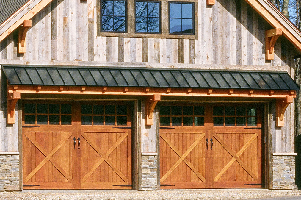 Timber Frame Eyebrow Roof Overhead Door