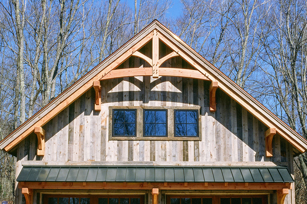 2' Gable Overhang with Timber Truss Accent & Show Rafter