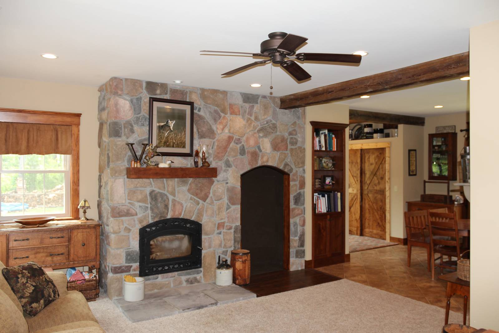 Fireplace with wood storage