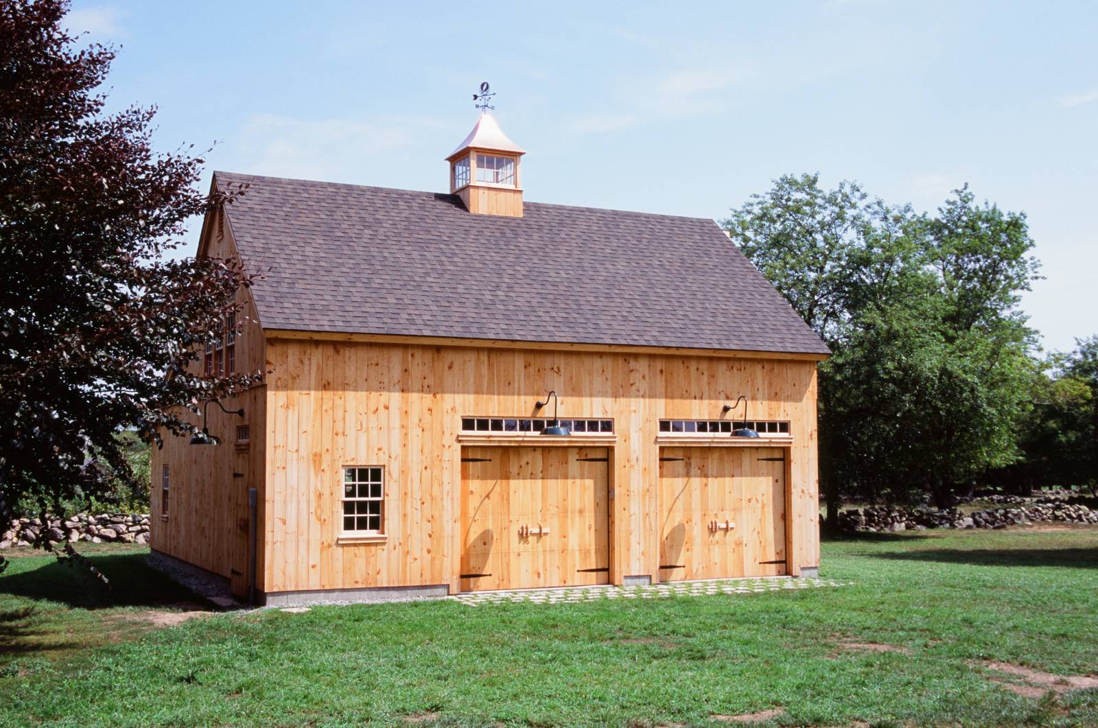 Opposite front angle showing entry door & pine windows