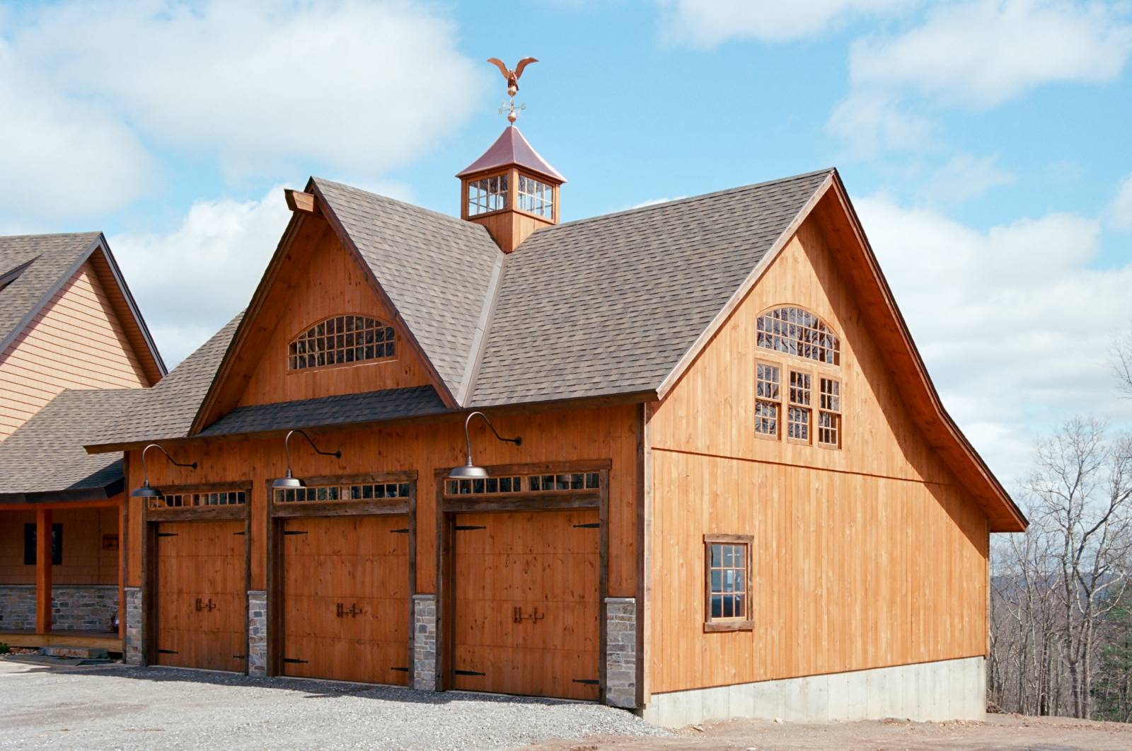 24' x 36' Carriage Barn with Reverse Gable Dormer & 10' Lean-To (Tolland CT)