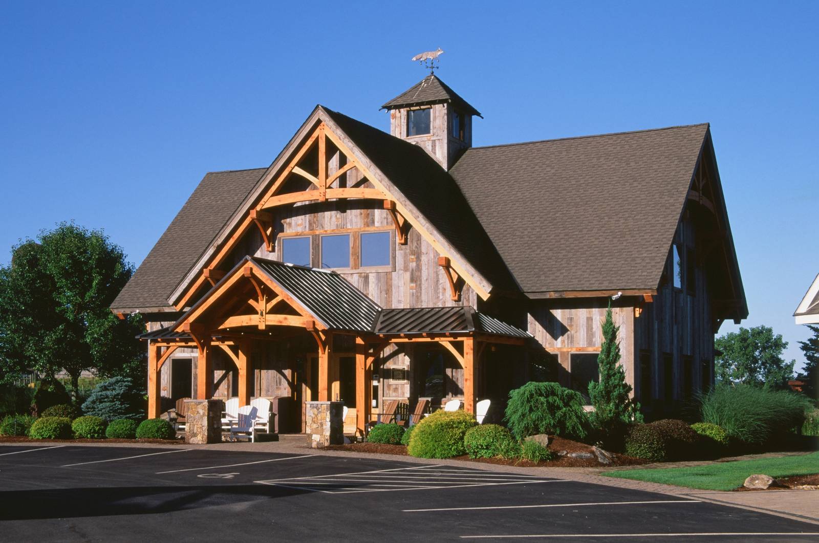 Our Ellington Office Updated with Timber Frame Accents & Timber Frame Porch