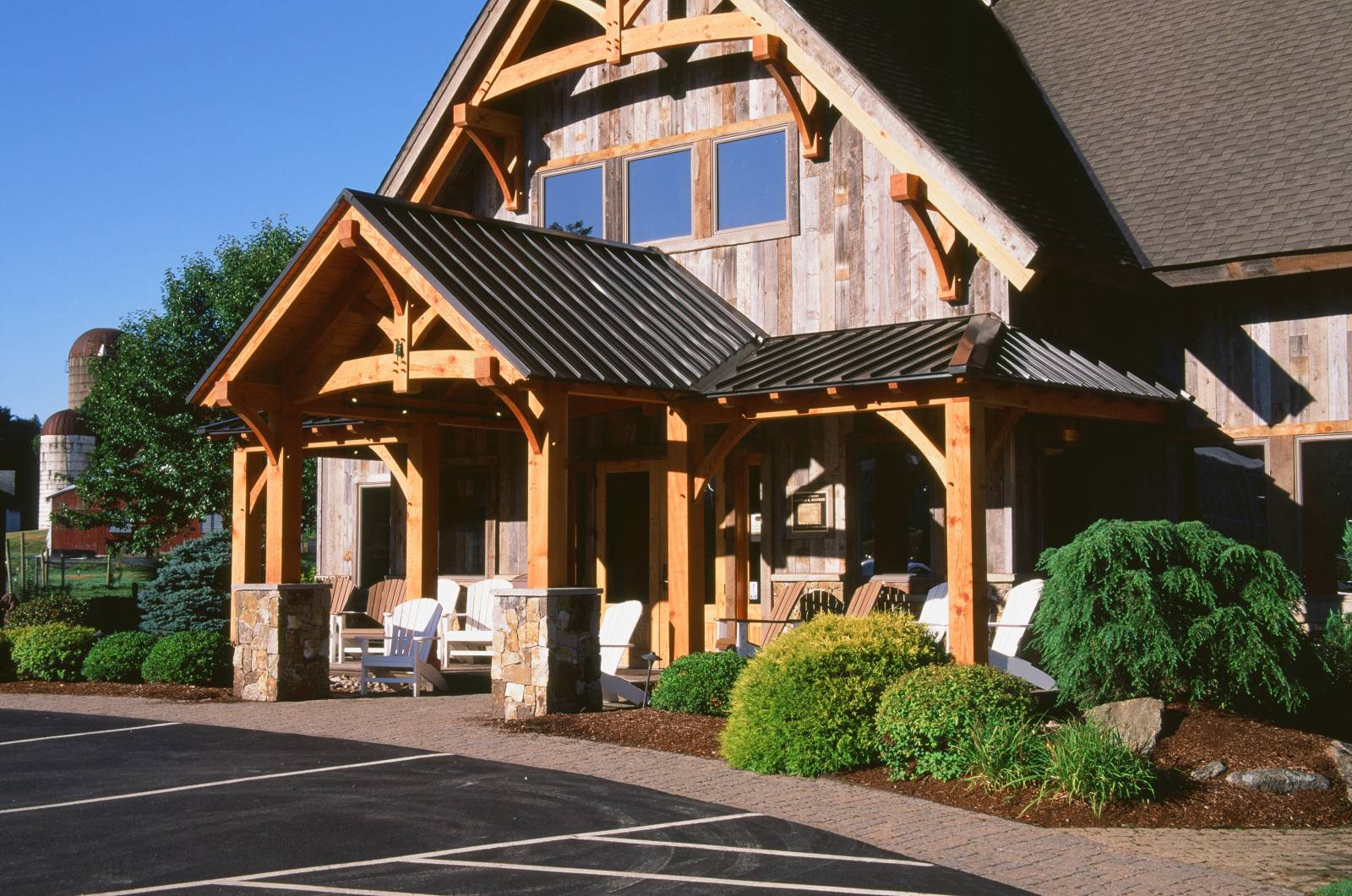 Authentic Timber Frame Porch - Side View