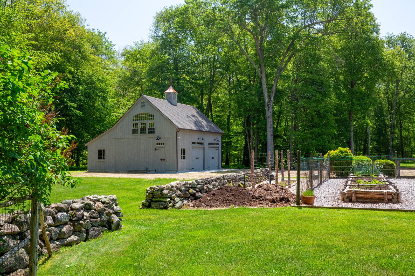 Surrounded by Nature • Gardens on the Right • Post & Beam Barn