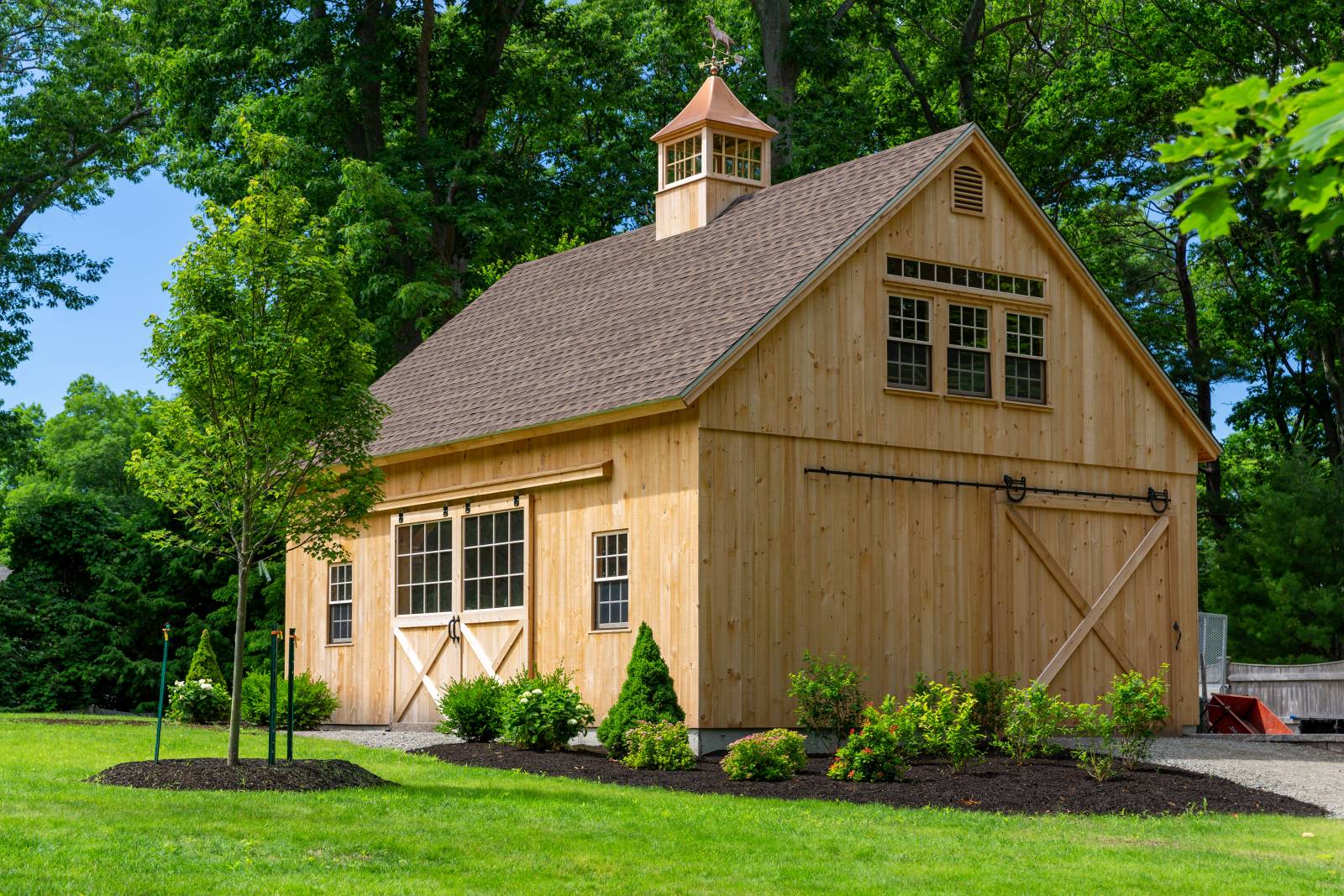 Pine Copper-Top Cupola on 24' x 30' Plymouth Carriage Barn
