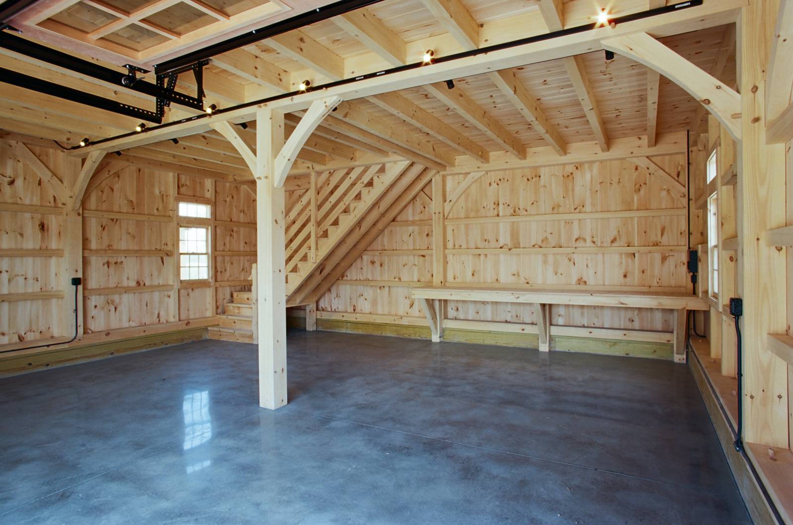 Timber Frame Workbench in 26' x 28' Plymouth Carriage Barn
