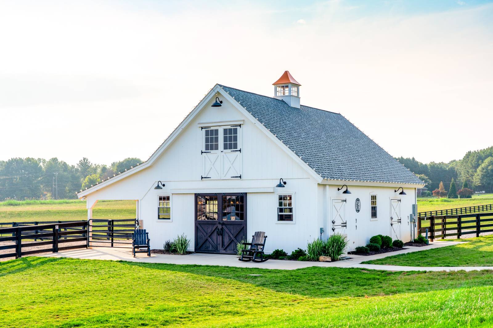 30' x 36' Sutton Center Aisle Horse Barn Shown with Options