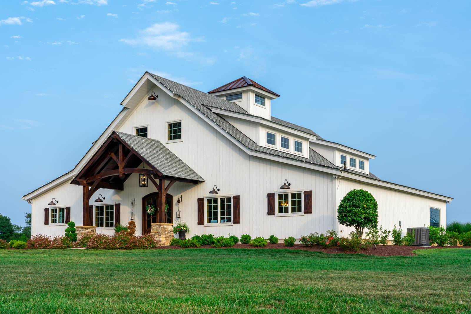 The post & beam barn is Chickadee Hill Farm’s reception venue