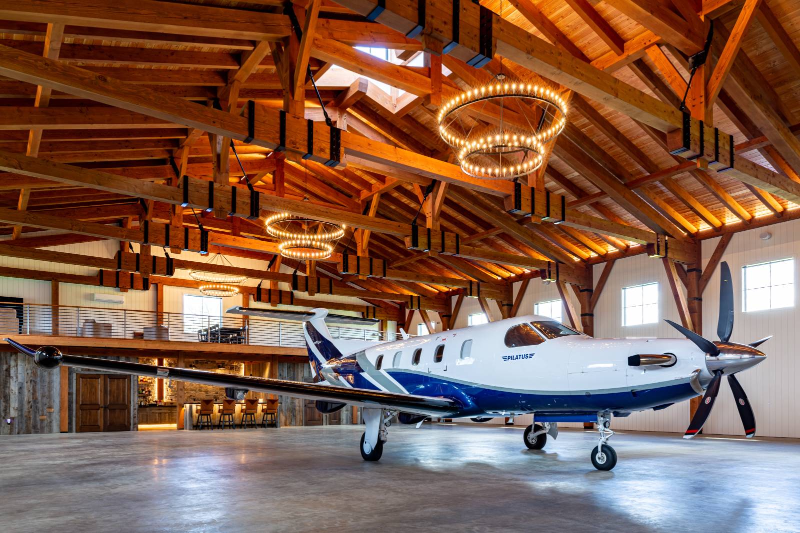 76' x 105' Custom Timber Frame Airplane Hangar