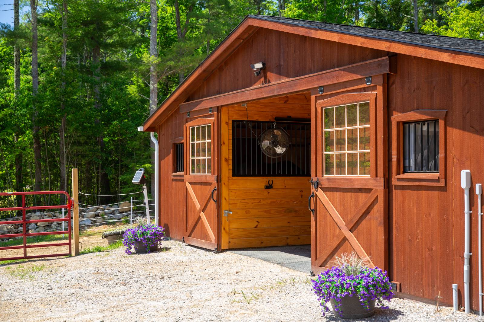 10' Sliding Barn Doors open to the barn’s interior